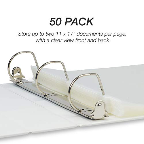 Samsill 50 Pack 11x17" Sheet Protectors, Poster Protector, Ledger Size