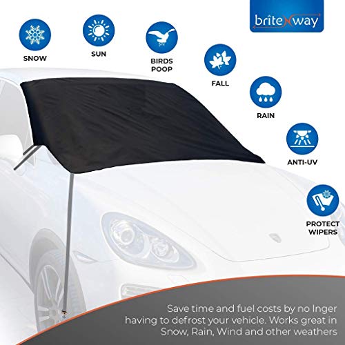 HSLGOVE Windshield Snow Ice Cover - Huge Size Fits Any Car, Truck, SUV, Van or Automobile, Keeps Ice & Snow Off, Shade Waterproof Sun Protection Keep Your Vehicle Exterior Ice Free and Clean - Thumbnail 2