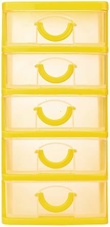 MOVEmen Storage Box, Home Supplies Durable Plastic Mini Desktop Drawer Sundries Case Small Objects Jewelry Storage Box Gift Storage Box Kit Box (Yellow, XL)