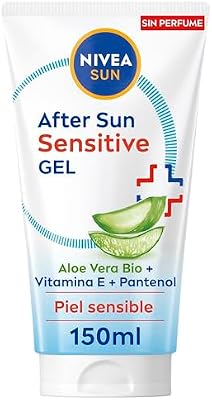 After Sun Sensitive Gel-Crema (1 x 150 ml), crema calmante con aloe vera, crema hidratante para piel sensible y con alergia al sol