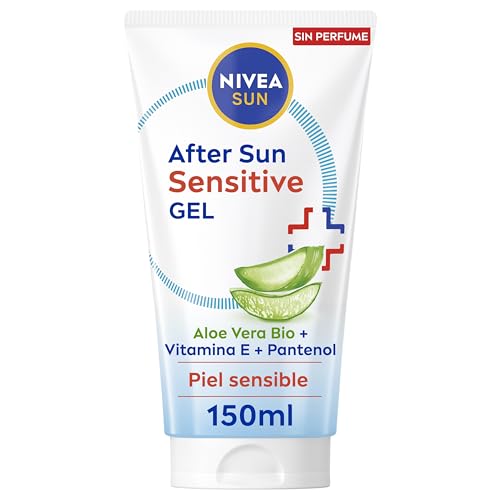 After Sun Sensitive Gel-Crema (1 x 150 ml), crema calmante con aloe vera, crema hidratante para piel sensible y con alergia al sol