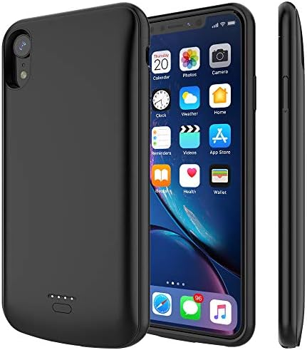 iPhone XR Battery Case, BEAOK 5000mAh Portable Charging Case Rechargeable Extended Battery Pack Protective Charger Case Compatible for iPhone XR 6.1 inch -Black