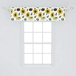 Ambesonne Sunflower Window Valance, Agricultural