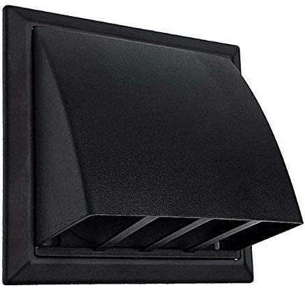 Cowled Grille 100mm / 4" Black External Exterior Ducting Air Vent Round Spigot & Damper