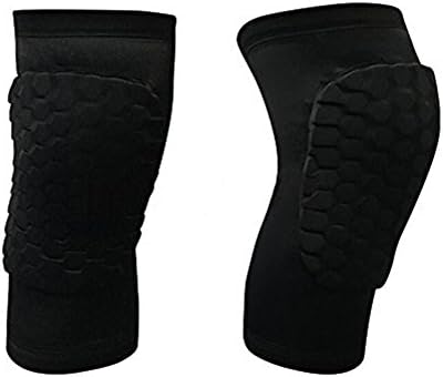 1 Pair Knee Pads Masall Crashproof Sports Knee Protective Pad Support Guard Kids Adult Basketball Protective Compression Leg Knee Brace Support (L-Short, Black)
