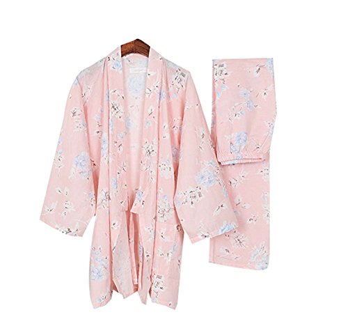 PANDA SUPERSTOREWomen Pajamas Suit Floral Beautiful Fall & Winter Cotton Thick Pajamas Bathrobe