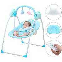CBBAY Baby Swing Chair Electric Cradle Automatic Bassinet Baby Basket Bed Newborn Crib Rocking Music Sleeping (Blue)
