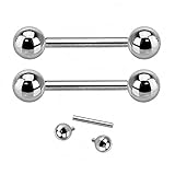 G23 Solid Titanium Internally Threaded Barbells - Sold as a Pair - Available in Multiple Sizes!