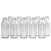 10 Pack - Glass Water Milk Bottles 1 Pint with Twist Caps for Water, Milk, Juices, Beverages, 16 Ounce Each, Reusable Dairy Bottles, Glass and Drink Ware, By California Home Goods