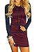 Joeoy Women's Casual Long Sleeve Drawstring Striped Bodycon Hoodie Dress