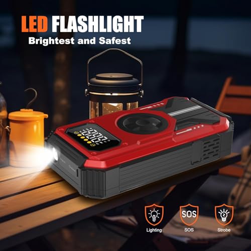 VANLYTPET Arrancador de Batería de Auto Portátil 6000A con Compresor 150PSI 12V