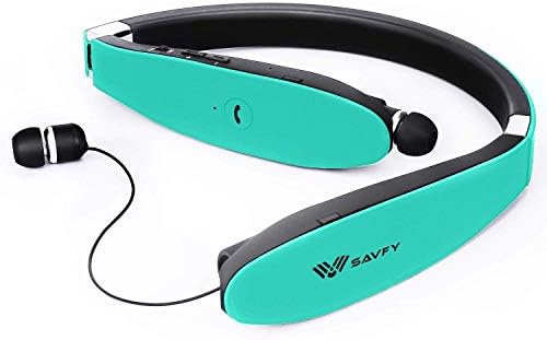 SAVFY Bluetooth 4.1 Neckband Foldable Headphone with Retractable Earbuds