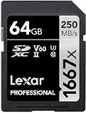 Lexar Professional 1667X 64GB SDXC Uhs-II/U3 Card (LSD64GCBNA1667)