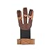 Krayney Adult Youth Archery Leather Gloves Finger Protector Shooting Hunting Arrow Bow Archery Protective Gear Accessories (Brown-Youth Size)