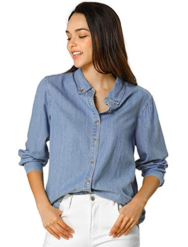 Women’s Leopard Print Button Up Long Sleeves Jean Denim Shirt www.denim.fit 3 Women’s Leopard Print Button Up Long Sleeves Jean Denim Shirt www.denim.fit 3