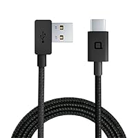 nonda ZUS Super Duty USB A to USB C Cable with Aramid Fiber, 4ft/1.2m, Right Angle, Charger and Data Sync for MacBook 2016/2015,MacBook Pro,Nintendo Switch, Google Pixel and Nexus 6P/5X (Black)