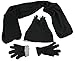 N'Ice Caps Boys Sherpa Lined Micro Fleece 4 Tassle Hat/Scarf/Glove (7-10 Years, Black)