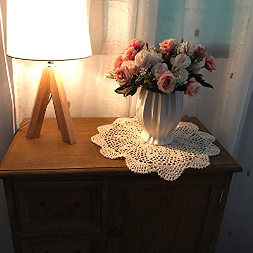 Damanni Cotton Handmade Crochet Lace Tablecloth Doilies Doily,Round,White,12 Inch - Thumbnail 7