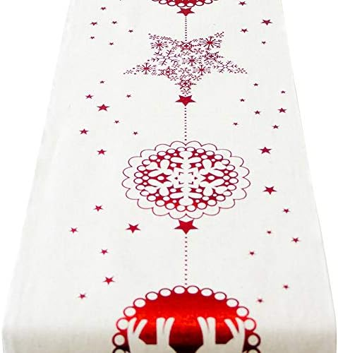 Christmas Decorations Dining Table Runner Tablecloth Elk/Snowflake Xmas Dinner Table Decor Party Supplies Size 270 X 28cm (5#)