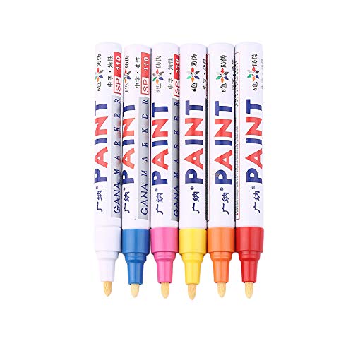 Indelible Marker Pen Set, Practical Indelible Marker Pen Oil Fill Paint Pen Graffiti Multifunctional Tire Pen with 12 Colors Marks On All Surfaces