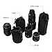 XCSOURCE Black 4 pcs DSLR Camera Drawstring Neoprene Lens Pouch for Sony Canon Nikon Pentax Olympus Panasonic Lens S/M/L/XL Black DC005S