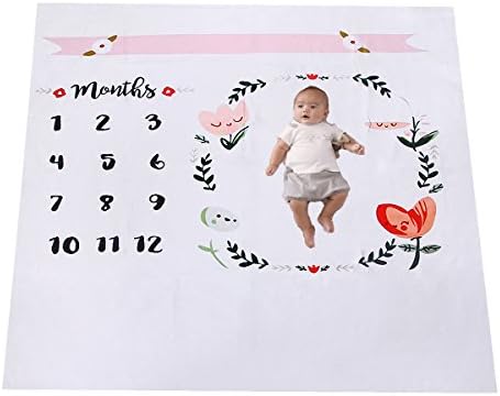 Newborn Baby Monthly Milestone Blanket Photography Photo Props Shoots Backdrop,Perfect for Baby Boy or Girl Photo Props