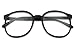 SunglassUP - Extra Large Oversize Round Vintage Clear Lens Retro Black Glasses (Black, Clear)