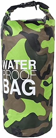 5L 10L 20L Portable Sports Waterproof Dry Bag, Eleisure Outdoor Dry Sack with Shoulder Strap For Beach, Kayak, Fishing, Camping, Rafting, Boating (Camouflage Green, 10L)