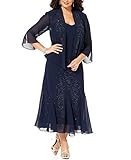 R&M Richards Women's Plus Size Beaded Jacket Dress - Mother of the Bride Dresses