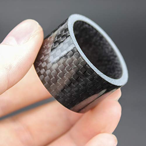 Dreamtop 15 Pcs Bike Carbon Fiber Headset Spacer Bicycle Stem Spacer Kit 1-1/8" for Mountain Bike Road Bikes,1/2/3/5/10/15/20mm, 7 Sizes