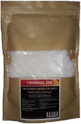 Firebreaks 2000 - The Ultimate Indoors Fire retardant powder. Extinguishes Fire in Wood, Fabric and Paper. Safe for Children's Toys and Beddings. 1.32 Lb, for 1 Gallon Of Water.