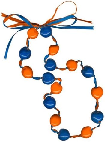Royal and Orange Lucky Kukui Nuts Necklace