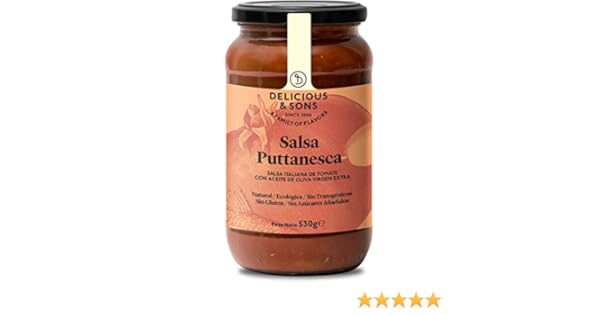 Delicious & Sons Salsa Puttanesca Ecológica 530g: Amazon.es ...