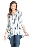 Frumos Womens Tunic Top For Leggings High Low T-Shirts WH-Navy Bamboo X-Large