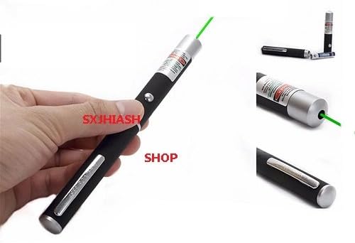SXJHIASH @ High Power 532nm UV Beam PowerPoint Clicker Demo Remote Pen Pointer Projector Travel Outdoor Flashlight (Includes a 18650 Battery+ Charger) (Green-single)