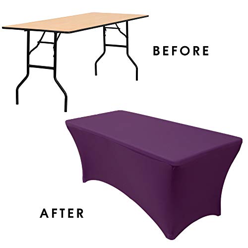 image for Your Chair Covers - Stretch Spandex 6 ft Rectangular Table Cover - Egg