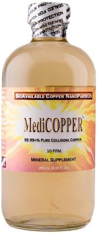 MediCOPPER - True Colloidal Copper - 250 mL (8.45 Fl Oz) Clear Glass Bottle