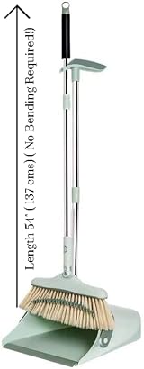 SWISSPACK Twist 54 Inch Long Handled Dustpan and Brush Set Green view 2