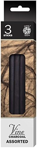 Pentalic Art Vine Charcoal 3 Sticks Per Package, Medium, Assorted