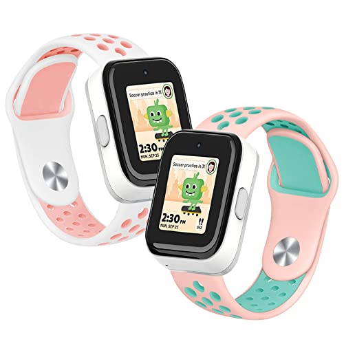NewJourney Compatible with SyncUP Kids Watch 2/1 Band, 2 Pack Breathable Soft Silicone Sport Wrist Strap Compatible with T-Mobile Sync UP Kids Watch 2/1