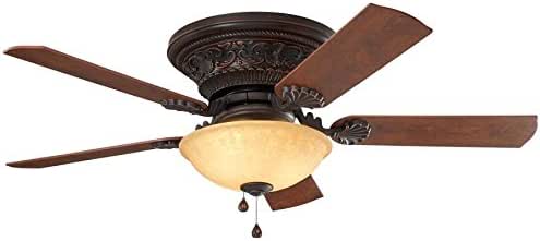 Harbor Breeze Lynstead 52 In Bronze Led Indoor Flush Mount Ceiling