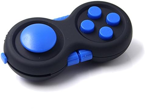 RESTER Fidget Cube Fidget Pad Toys Hand Shank Relieves Stress Pad with 9 Sides for Anti-Anxiety ADHD, Increasing Focus, Concentration, Quitting Bad Habits【Blue】
