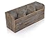 Besti Wooden Kitchen Utensil Holder With 3 Compartments | Torched Wood Utensil Organizer | For Cutlery, Napkins, Cups & More | Vintage Countertop Caddy Box | Size: 6.5 x 14.8 x 5” Inch (Rustic)