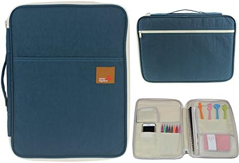 Channelook Multi-functional A4 Document Bags Files Portfolio Organizer Messenger iPad Handbag Storage Zippered Case for Travel Office (Dark Blue)