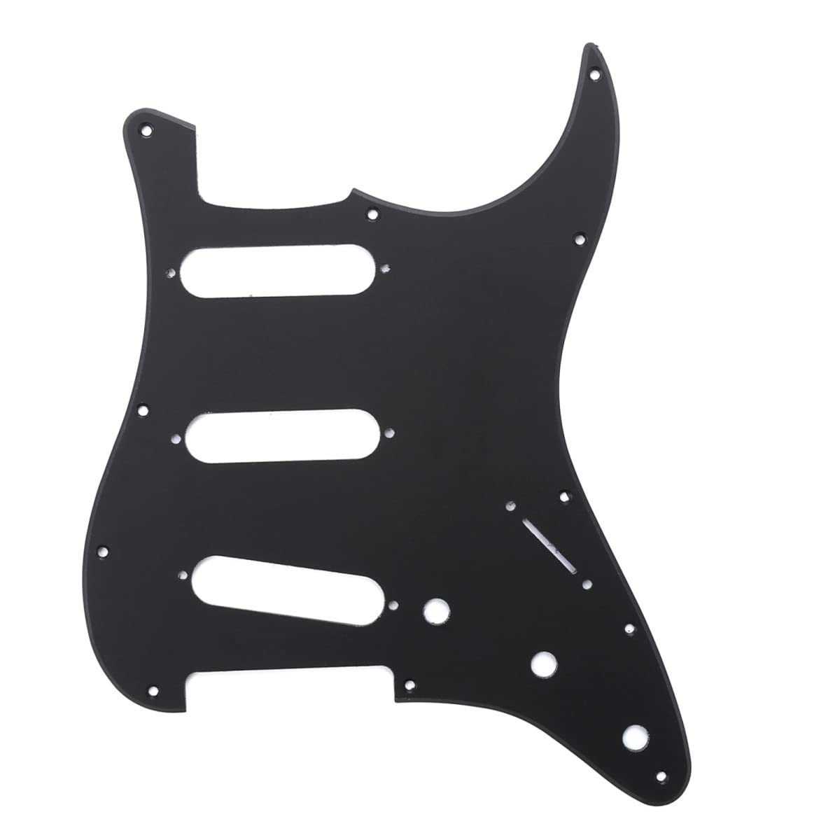Musiclily 11 Hole SSS Strat Pickguard Scratch Plate for Fender USA/Mexican Standard Stratocaster Modern Style Electric Guitar, 1Ply Matte Black โ image 1