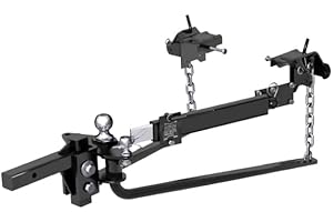 Enthuze Round Weight Distribution Hitch, 10K, With Sway Control, Ball and Chains