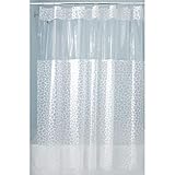 InterDesign Pebblz Shower Curtain, Frosted White, 72-Inch by 72-Inch