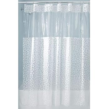 iDesign Pebblz Vinyl Shower Curtain, Water-Repellent and Mold- and Mildew-Resistant Liner for Master, Guest, Kid's, College Dorm Bathroom, 72