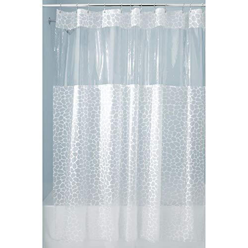 iDesign Pebblz Vinyl Shower Curtain, Water-Repellent and Mold- and Mildew-Resistant Liner for Master, Guest, Kid's, College Dorm Bathroom, 72