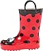 Western Chief Girls' Waterproof Printed Rain Boot with Easy Pull on Handles, Lucy the Ladybu, 5 M US Toddler